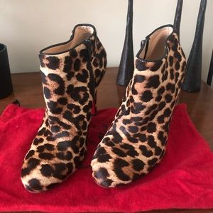 Calf hair leopard print louboutin booties